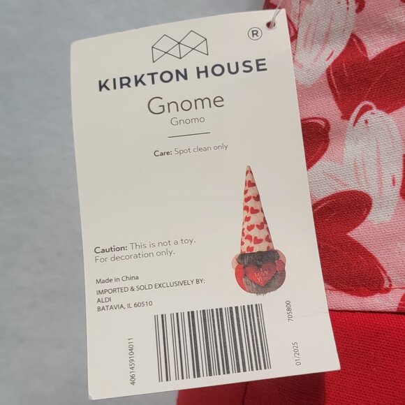 NWT 20" Plush Hearts & I Love You Aldi Gnome. Weighted bottom. - Picture 5 of 5